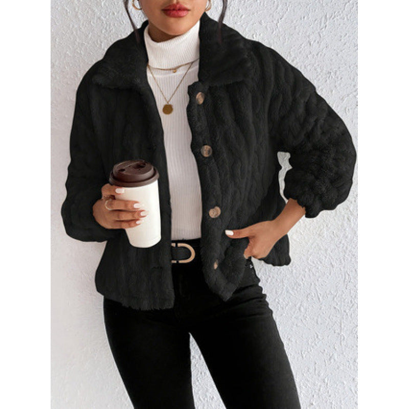 Damen Flauschige Oversize-Jacke EB
