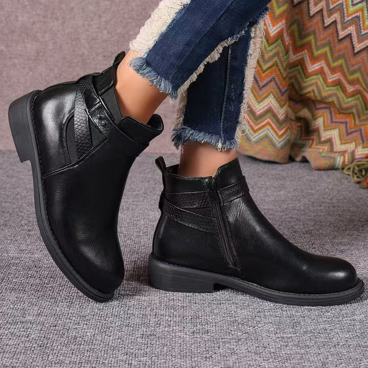Damen modische Stiefeletten mit elegantem Reißverschluss und schickem Komfortdesign EB