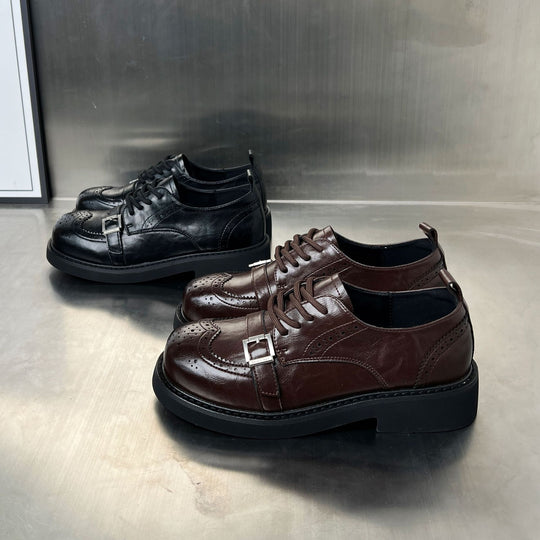 Damen Elegante Schnürschuhe mit modischen Schnallen und robuster Sohle EB