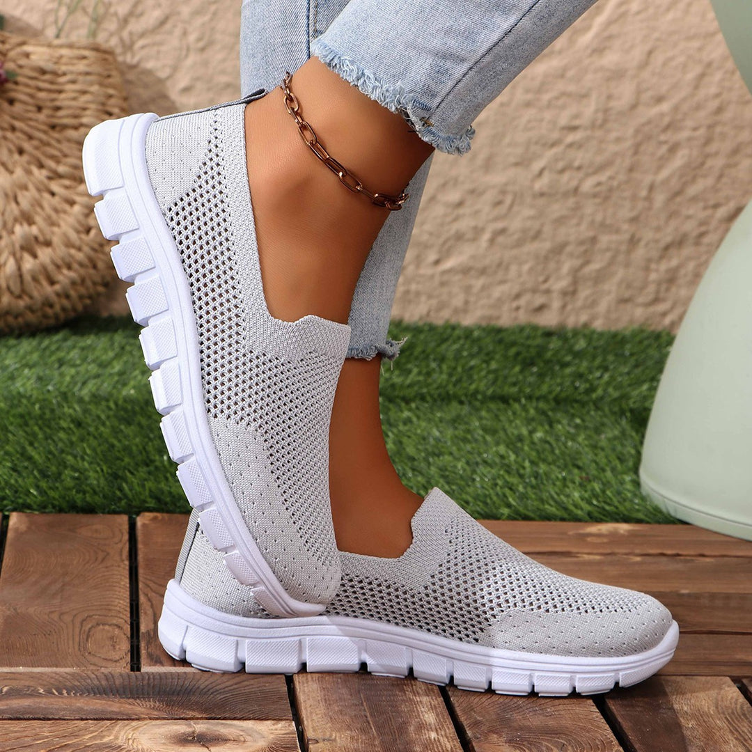 Damen Slip-On Freizeitschuhe mit atmungsaktiver Netzstruktur EB