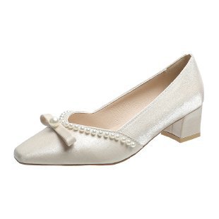Damen elegante Pumps mit dekorativer Perlenverzierung EB