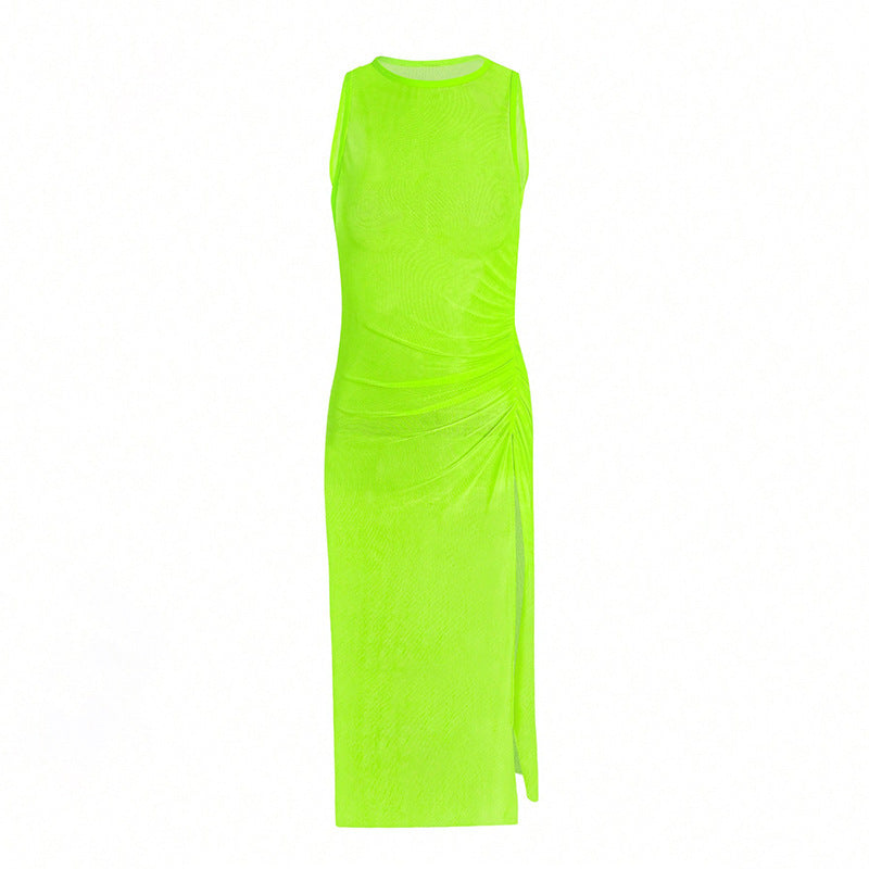 Damen Maxikleid aus lichtdurchlässigem Material EB