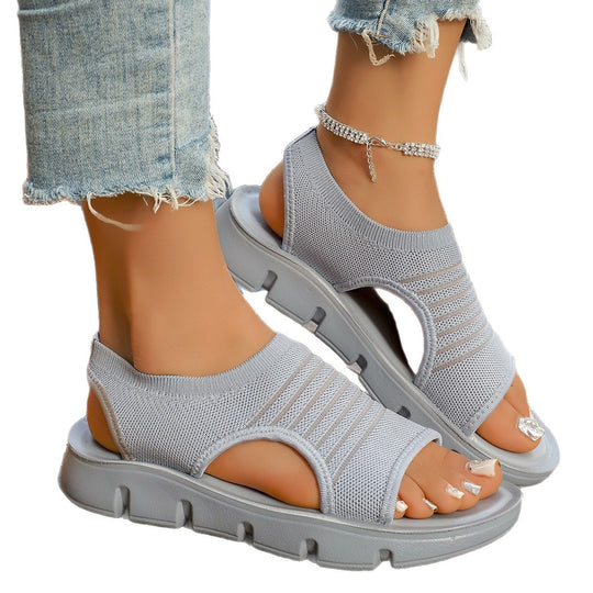 Damen sportive Sandalen mit atmungsaktivem und elastischem Design EB