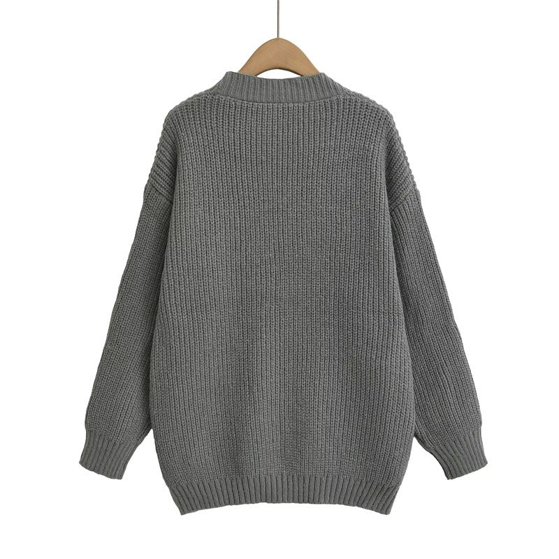 Damen Strickjacke mit großzügigen Taschen und Knopfdetails EB