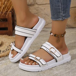 Damen modische Riemensandalen mit verstellbarem Schnallen-Design EB
