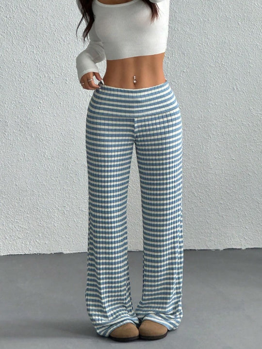 Damen elegante Karottenhosen mit Karo-Muster EB