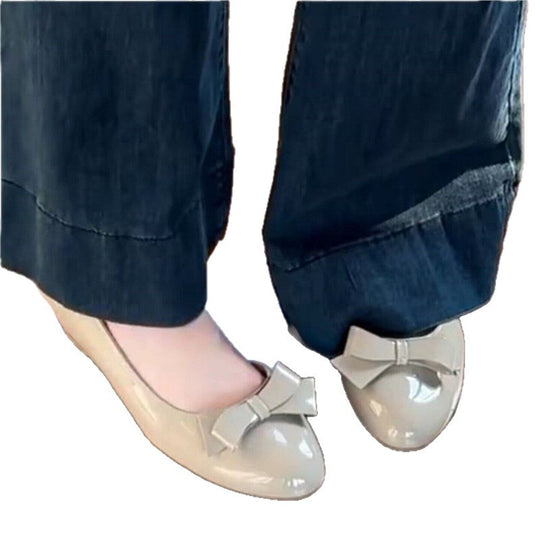 Damen elegante Ballerinas mit dekorativer Schleifenapplikation EB