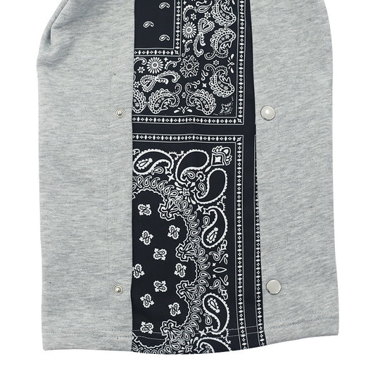 Herren Weite Sweatpants mit seitlicher Druckknopf‑Öffnung & Bandana‑Einsatz EB