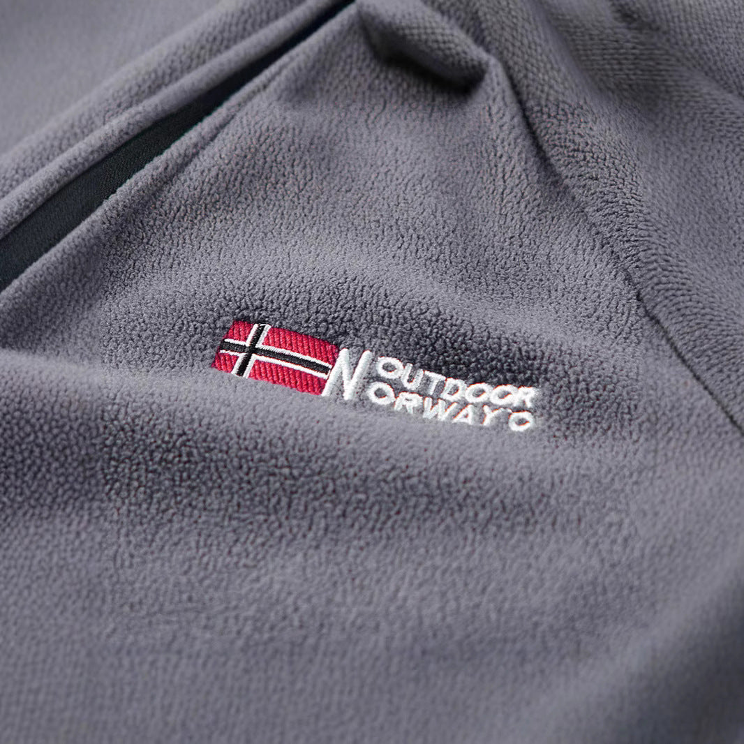 Herren Flauschiger Zip‑Troyer Fleecepullover mit Stehkragen und Raglanärmeln EB