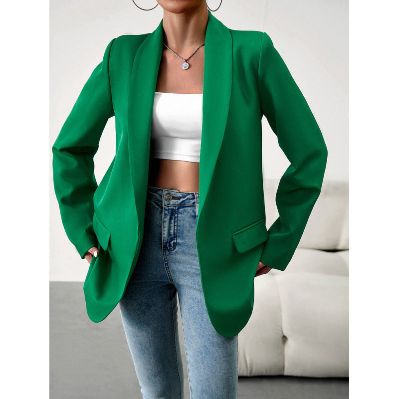 Damen Taillierter Offener Blazer EB