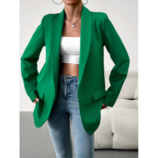 Damen Taillierter Offener Blazer EB