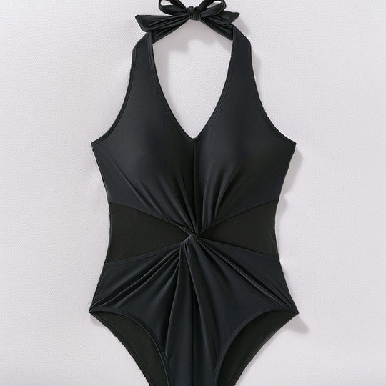 Damen Sportlicher Monokini mit transparenten Einsätzen EB