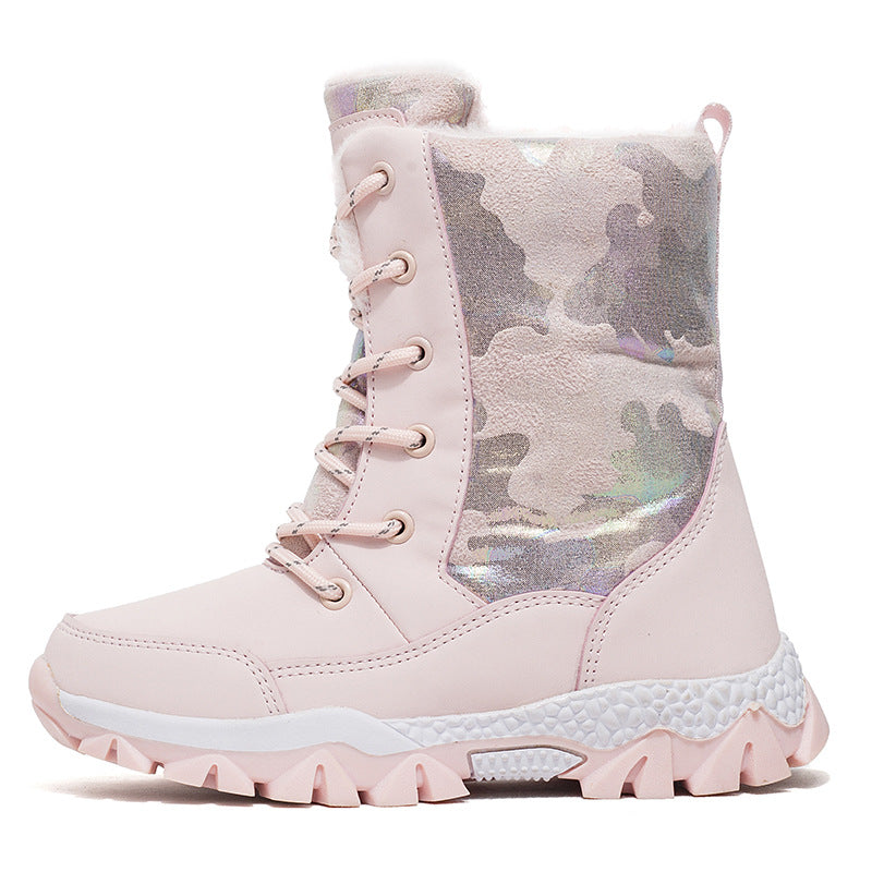 Damen Gefütterte Winterboots mit rutschfester Sohle und modischem Design EB
