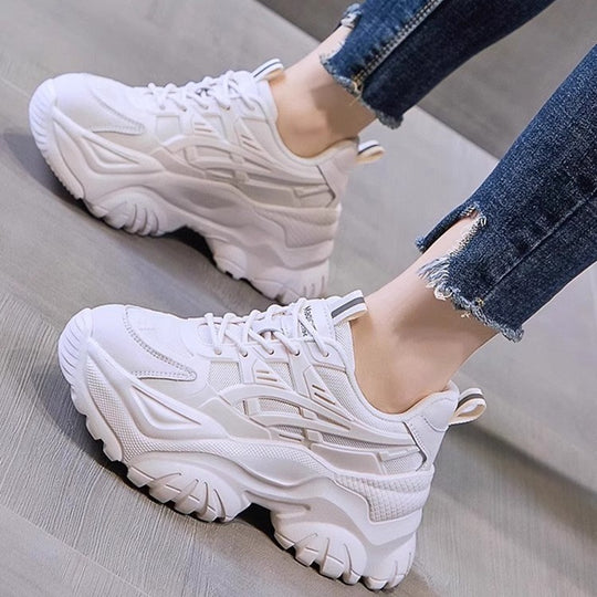 Damen Sportliche Chunky Sneakers mit dämpfender Sohle und atmungsaktiver Obermaterialstruktur EB