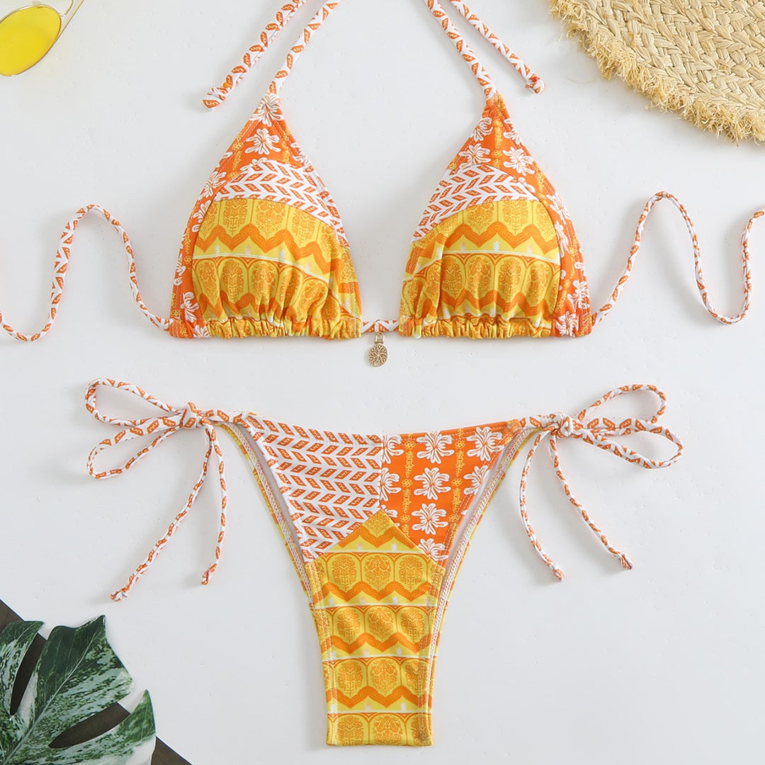 Damen Triangel-Bikini-Set mit verspieltem Blumenmuster EB