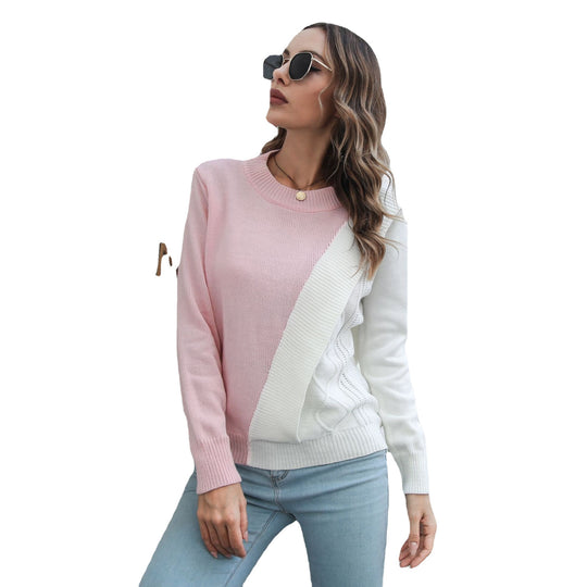 Damen modischer Pullover mit strukturiertem Design EB