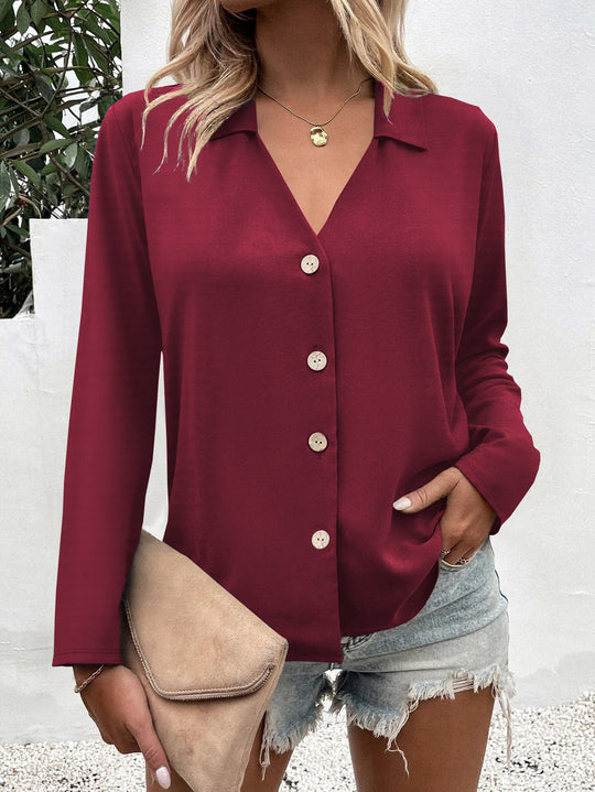 Damen Elegante Bluse mit Knopfleiste EB