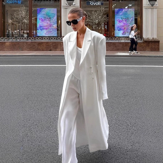 Damen Modische Oversized-Blazerjacke mit tailliertem Schnitt und eleganten Details EB