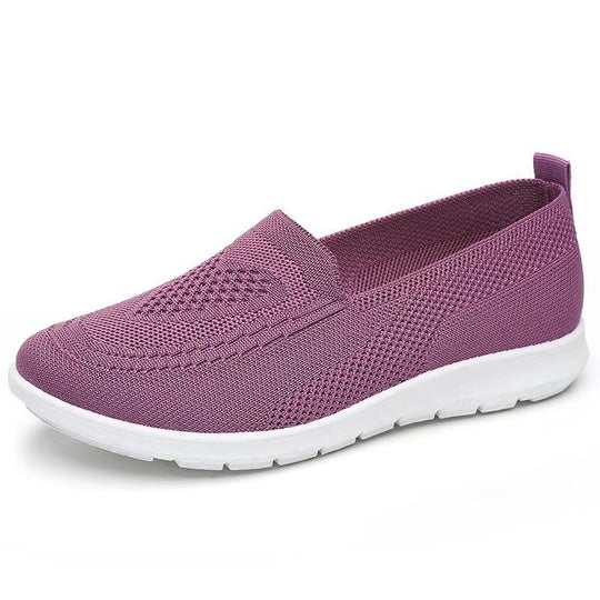 Damen Atmungsaktive Slip-On Freizeitschuhe mit komfortablem Absatz EB