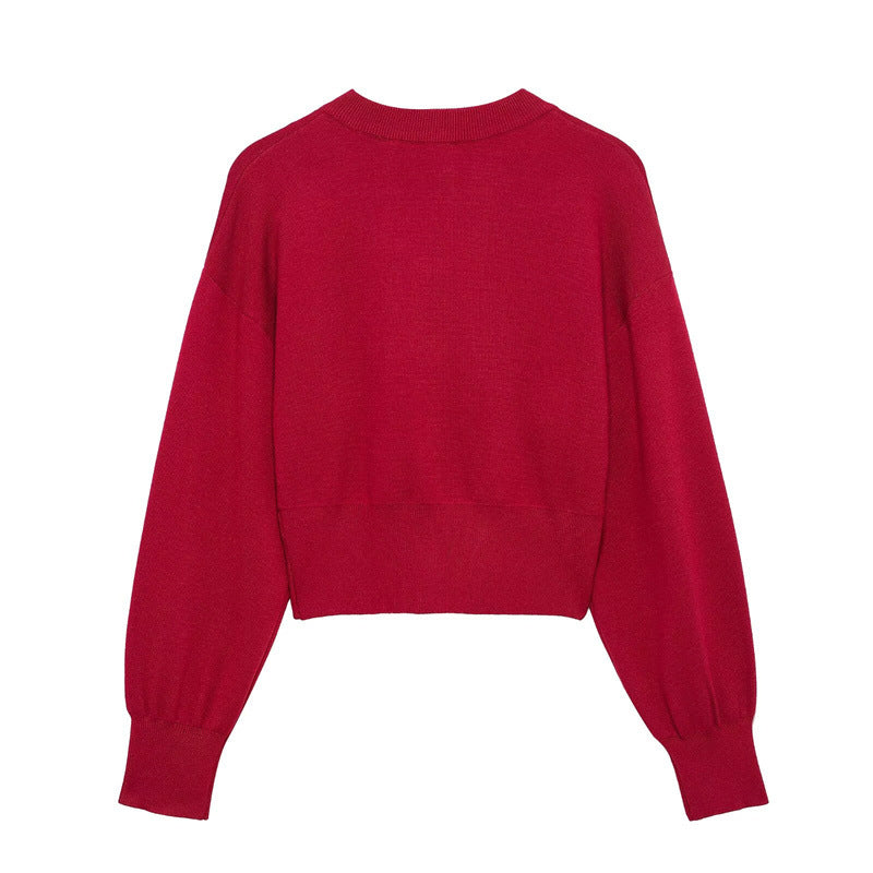 Damen Strickjacke mit herzförmigen Knöpfen EB