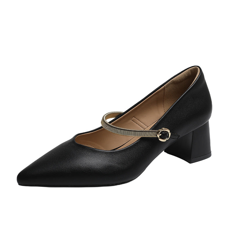 Damen Slingback-Pumps mit elegantem Riemen und komfortablem Blockabsatz EB