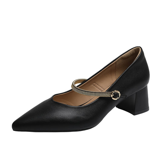 Damen Slingback-Pumps mit elegantem Riemen und komfortablem Blockabsatz EB