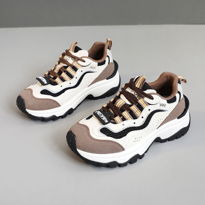 Damen trendige Chunky Sneakers mit atmungsaktivem Mesh und stabiler Sohle EB
