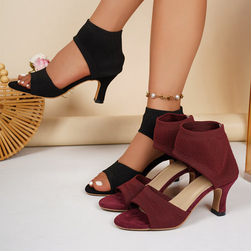Damen Elegante Peeptoe High Heels EB