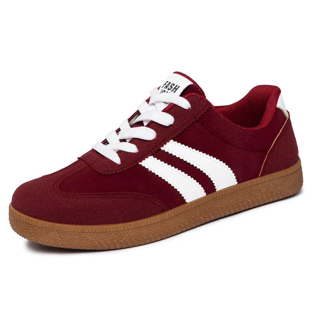 Herren nan retro Sneaker mit Velours- und Textilobermaterial, klassischer Drei-Streifen-Optik und profilierter Gumminsohle EB