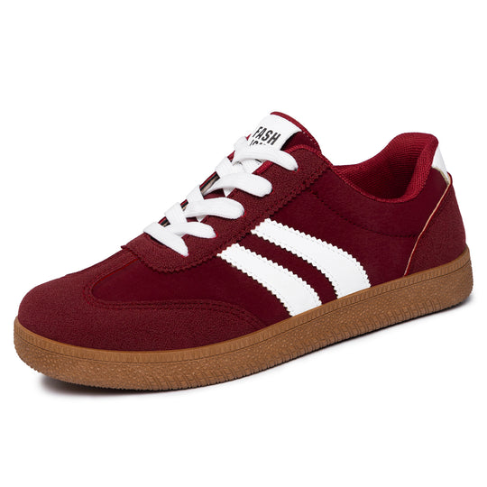 Herren nan retro Sneaker mit Velours- und Textilobermaterial, klassischer Drei-Streifen-Optik und profilierter Gumminsohle EB