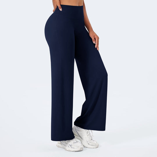 Damen nan hochgeschnittene formende Loungehose mit weitem Schlag und nahtlosem Komfortbund EB