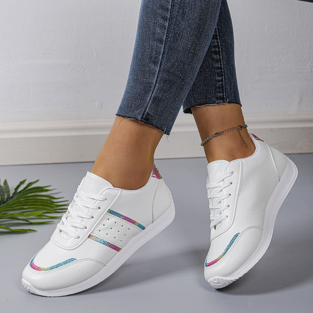 Damen Komfortable Freizeit-Sneaker mit schimmernden Akzenten EB