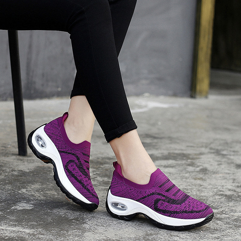 Damen Atmungsaktive Slip-On Laufschuhe mit Luftpolstertechnologie EB