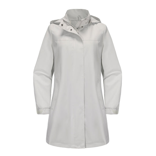 Damen funktionale Übergangsjacke mit verstellbarem Kapuzenkragen und praktischen Taschen EB