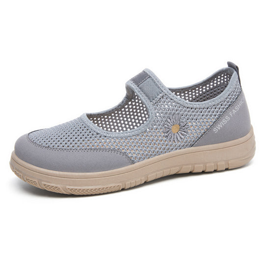 Damen Bequeme Slip-On Freizeitschuhe mit elastischem Einsatz EB