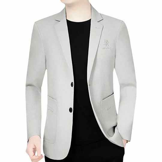 Herren Schmal geschnittenes Einreihiges City-Blazer mit strukturierter Wollmischung EB