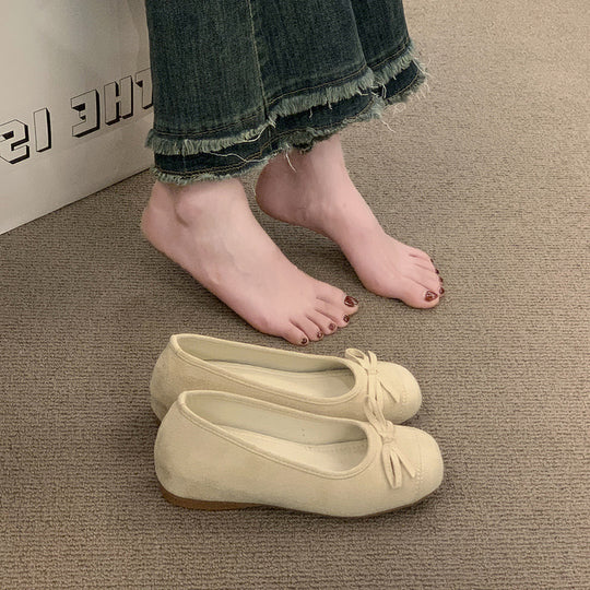 Damen Ballerinas mit elegantem Glanz und feiner Schleife EB