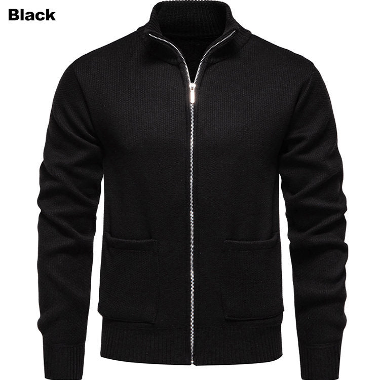 Herren Strickjacke mit durchgehendem Reißverschluss und seitlichen Taschen EB