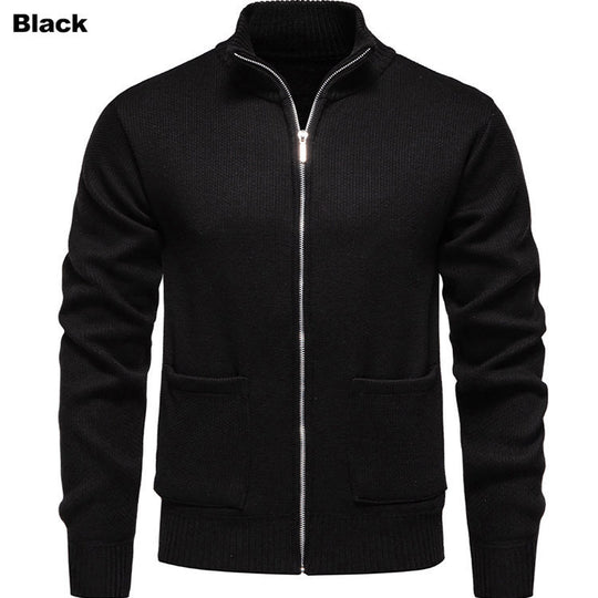 Herren Strickjacke mit durchgehendem Reißverschluss und seitlichen Taschen EB