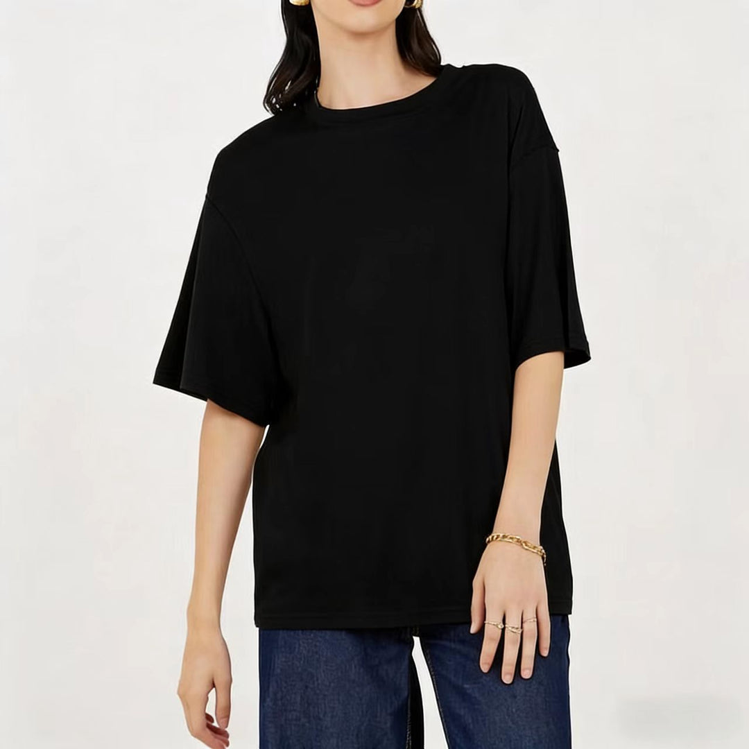 Damen Übergröße Shirt mit lässigem Schnitt und kurzarm EB