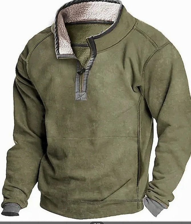 Herren Fleecesweater mit hochgeschlossenem Kragen und praktischem Reißverschluss EB