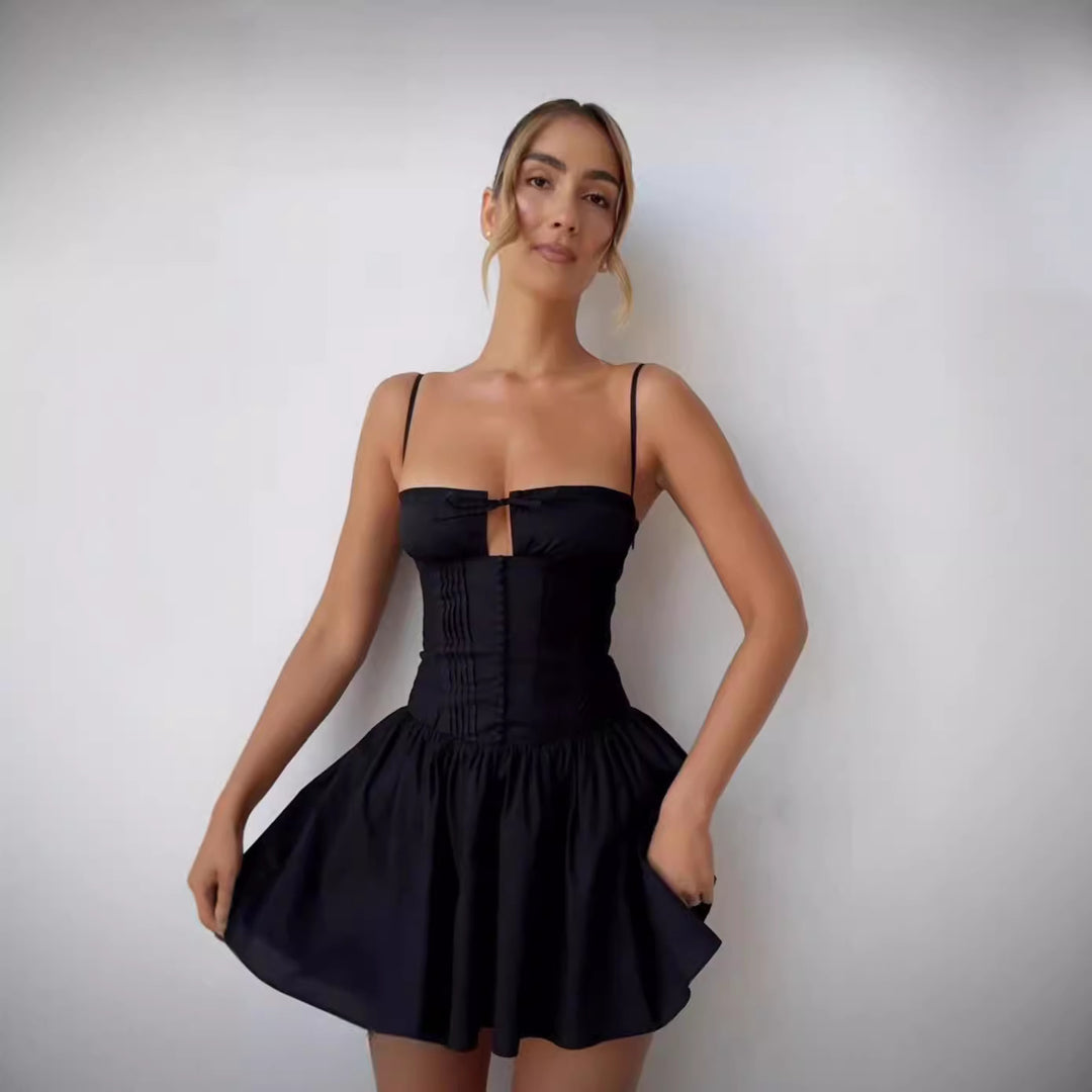 Damen Verspielt geschnittenes Cocktailkleid mit elegantem Wickeloberteil und Rüschensaum EB