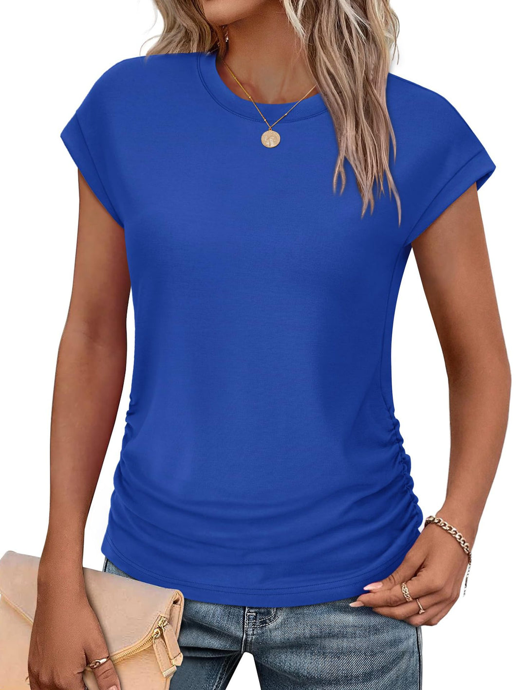 Damen Stylisches Oberteil mit lässigen Rüschendetails EB