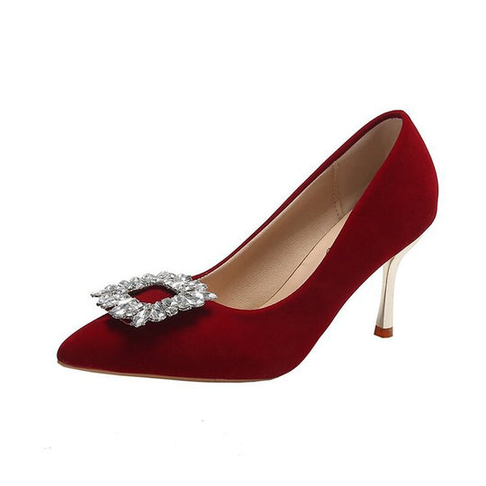 Damen elegante Spitzenpumps mit funkelndem Strassakzent EB
