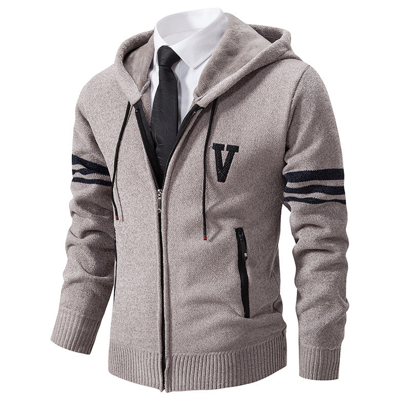 Herren Freizeitjacke mit modernem Stehkragen und kontrastierenden Streifen EB