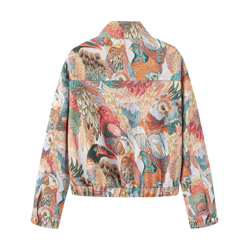 Damen einzigartige Steppjacke mit intensivem Tiermotiv EB