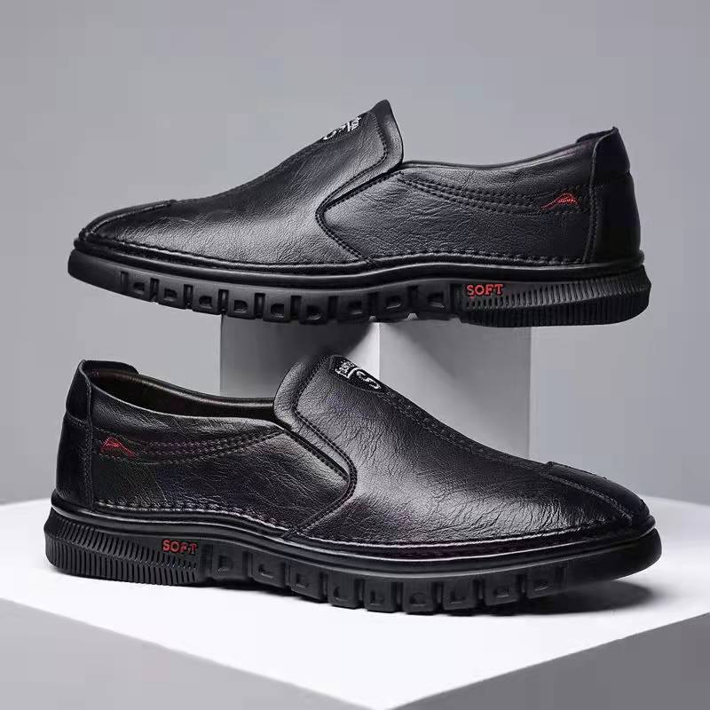 Herren Elegante Leder Slipper mit rutschfester Sohle und weichem Innenfutter EB