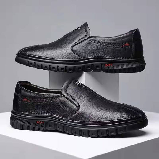 Herren Elegante Leder Slipper mit rutschfester Sohle und weichem Innenfutter EB