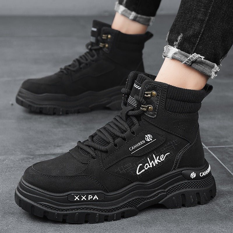 Damen trendige und robuste High-Top Boots mit gepolsterter Knöchelpartie und rutschfester Sohle EB