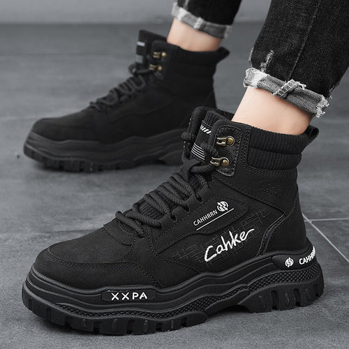 Damen trendige und robuste High-Top Boots mit gepolsterter Knöchelpartie und rutschfester Sohle EB